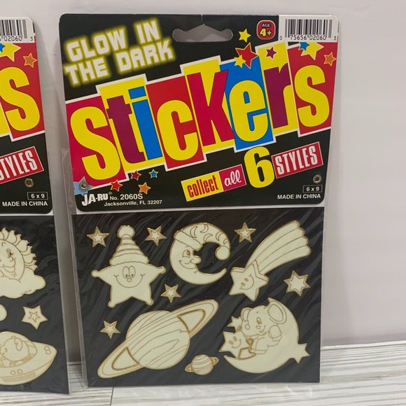 Ja-Ru 2005 Glow In The Dark Stickers 2 Sets Cherubs, Stars Moon Sun New - Picture 3 of 8
